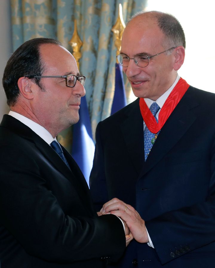 Ο Ενρίκο Λέττα με τον πρώην Γάλλο πρόεδρο Φρανσουά Ολάντ 