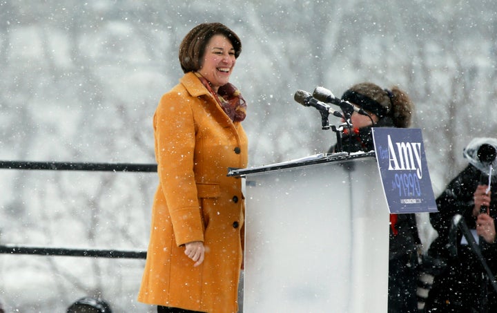 Democratic Sen. Amy Klobuchar announced her presidential candidacy on Sunday at a snowy rally in Minneapolis. Afterward, she spoke to reporters about reports that she routinely disparages many of the people who work for her.