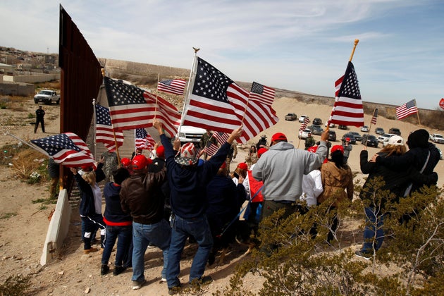 Trump Supporters Form Human ‘Wall’ Along U.S.-Mexico