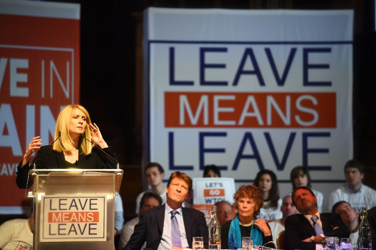 Former work and pensions secretary Esther McVey at a 'Leave Means Leave' rally