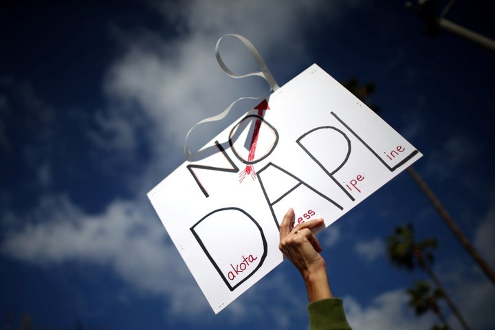 Protesters in Los Angeles demonstrate against the Dakota Access Pipeline on Sept. 13, 2016.