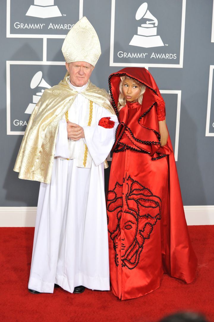 Nicki and her guest at the Grammys in 2012