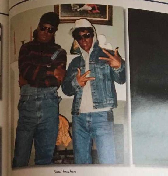 A Baton Rouge Police Department yearbook photo showing two officers in blackface.