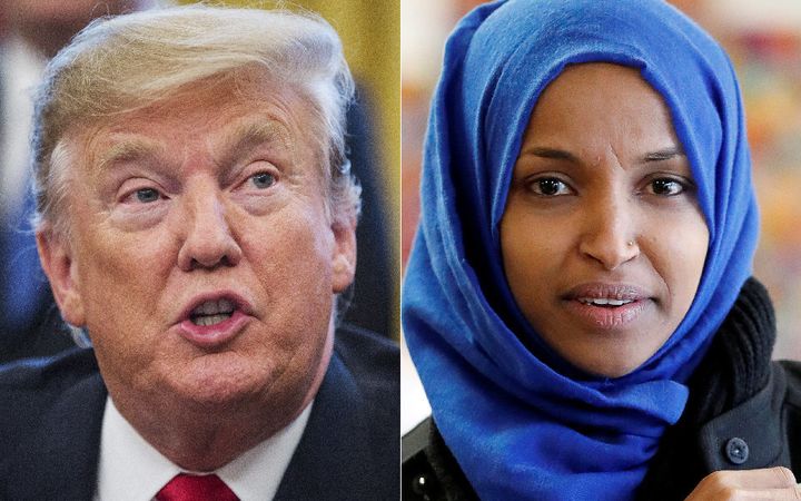 President Donald Trump said Tuesday that Rep. Ilhan Omar's recent apology was "lame."