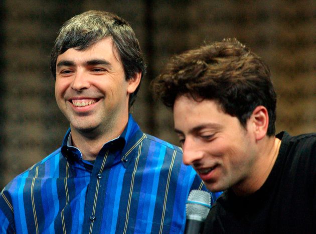 Googleの共同創業者のラリー・ペイジ（左）とセルゲイ・ブリン