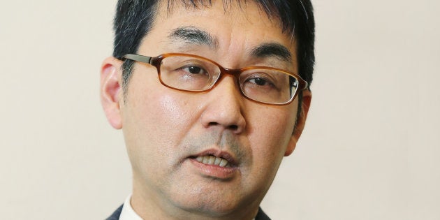 インタビューに答える河井克行首相補佐官=15日、東京・首相官邸撮影日:2016年01月15日
