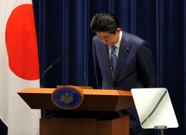 安倍晋三首相。通常国会閉会後の記者会見で。June 19, 2017. REUTERS/Toru Hanai