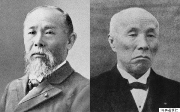 伊藤博文（左）と大隈重信