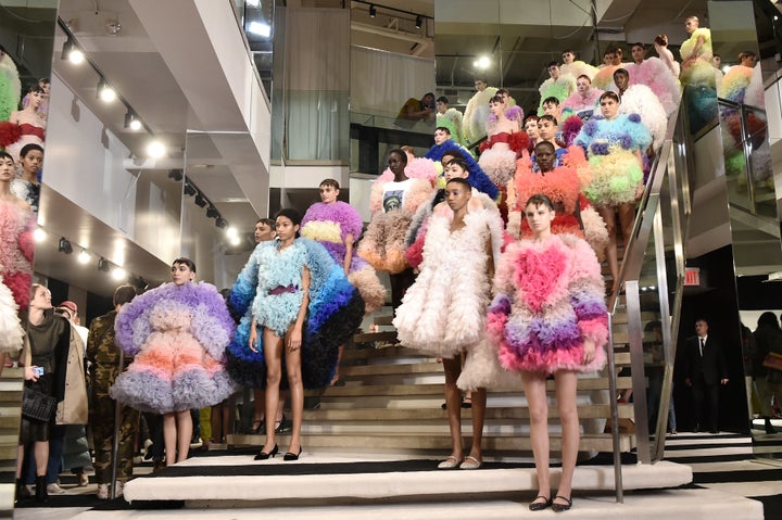 The Tomo Koizumi fall 2019 fashion show at the Marc Jacobs Madison Avenue store in New York City, Feb. 8.