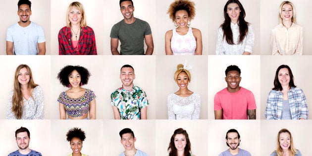 Group portrait of people smiling