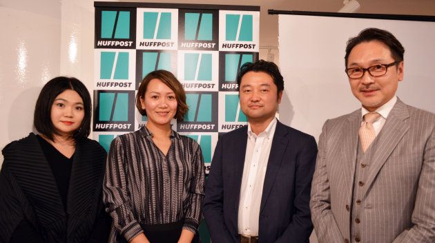 左から：林亜季（ハフポスト日本版パートナー・スタジオ）、井上朋子氏（BMW Group Japan）、市川義典氏（UUUM株式会社）、家弓正彦氏（株式会社シナプス）