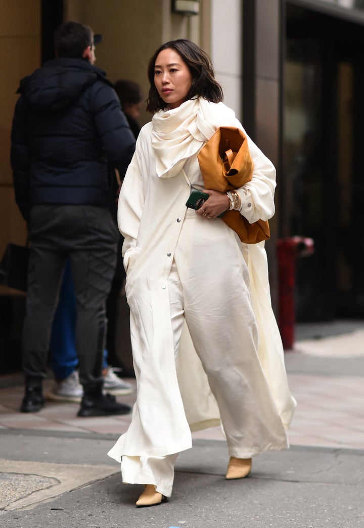 Aimee Song seen at New York Fashion Week, February 2019. 