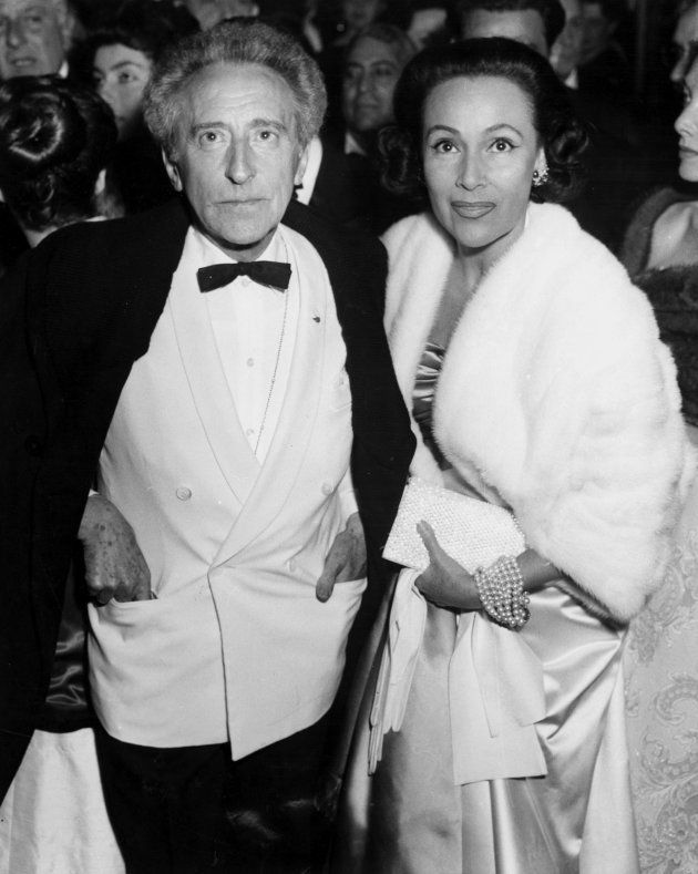 French poet and film maker Jean Cocteau (1889 - 1963) and Mexican actress Dolores Del Rio (1905 - 1983) at the Cannes Film Festival, May 1957. (Photo by RDA/Getty Images)
