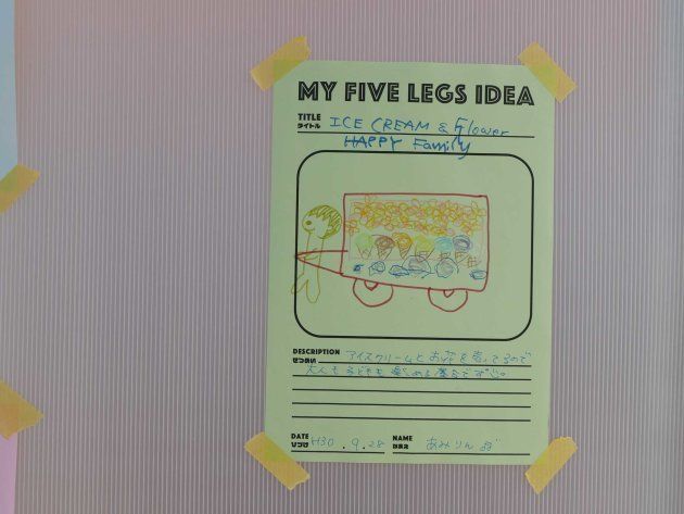 北澤潤「FIVE LEGS Factory」にて、参加者が描いたカキリマの案