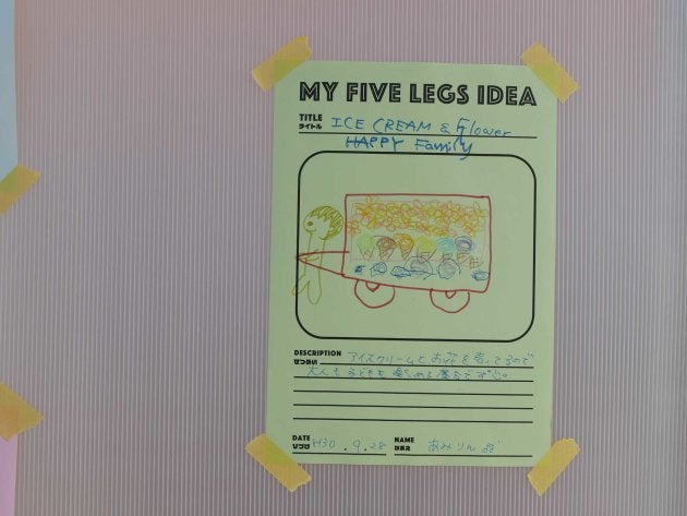 北澤潤「FIVE LEGS Factory」にて、参加者が描いたカキリマの案