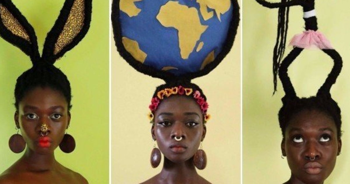 アフリカ　ヘアスタイル イラスト 木製アート ヘアスタイルは自己表現のひとつ。髪をアート作品にしたアフリカ