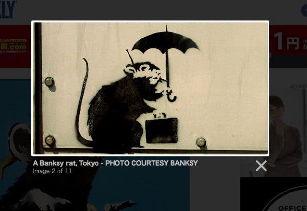 LA Weeklyに「バンクシーのネズミ、東京、バンクシー提供」と紹介された作品