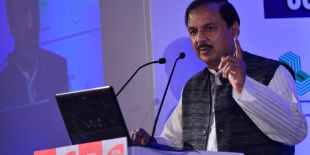 DELHI, INDIA FEBRUARY 08 : Mahesh Sharma at Mail Today Build India Conclave session in New Delhi.(Photo by Ramesh Sharma/India Today Group/Getty Images)