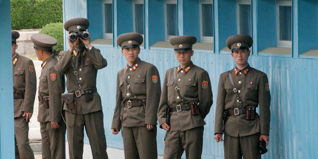 板門店の北朝鮮軍兵士