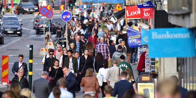 Pedestrians in Stockholm, Sweden