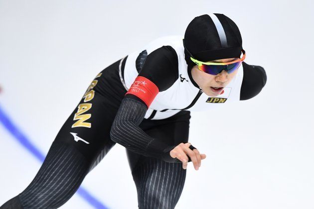 Japan's Miho Takagi competes in the women's 1,500m speed skating event during the Pyeongchang 2018 Winter Olympic Games at the Gangneung Oval in Gangneung on February 12, 2018. / AFP PHOTO / ARIS MESSINIS (Photo credit should read ARIS MESSINIS/AFP/Getty Images)