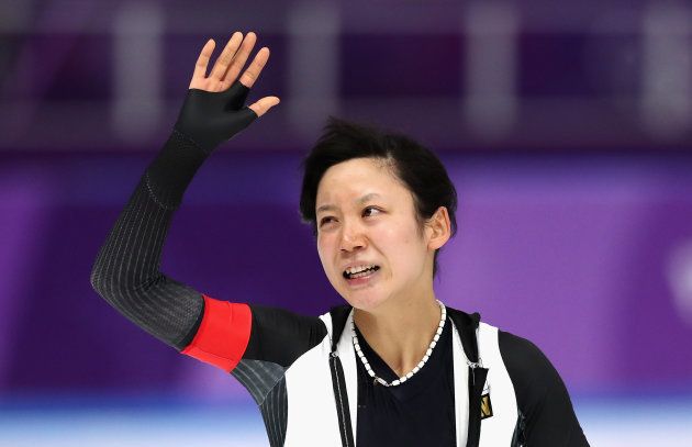 GANGNEUNG, SOUTH KOREA - FEBRUARY 12: Miho Takagi of Japan reacts after competing and winning the silver medal during the Ladies 1,500m Long Track Speed Skating final on day three of the PyeongChang 2018 Winter Olympic Games at Gangneung Oval on February 12, 2018 in Gangneung, South Korea. (Photo by Ronald Martinez/Getty Images)