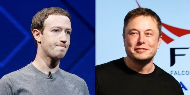 マーク・ザッカーバーグ氏（左）とイーロン・マスク氏（右）