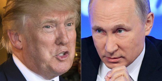 トランプ米大統領（左）とロシアのプーチン大統領。 