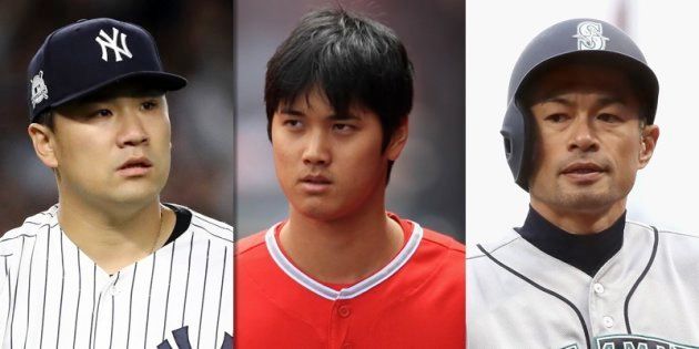 左から田中将大、大谷翔平、イチローの3選手