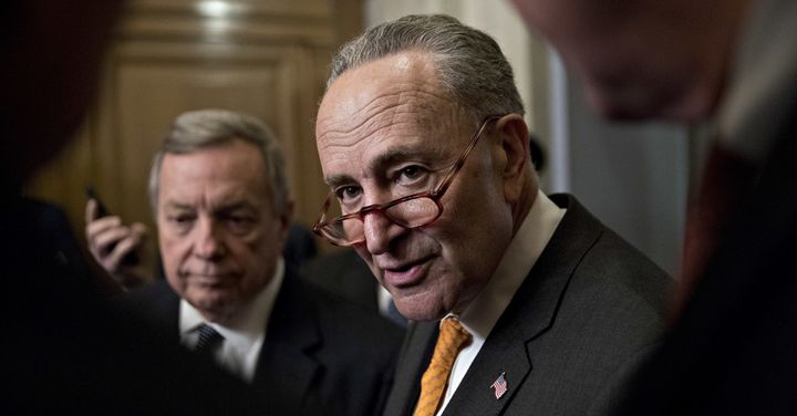 Senate Minority Leader Chuck Schumer (D-N.Y.) speaks to reporters at the Capitol on Jan. 9, before a meeting with President Donald Trump on the partial government shutdown. The stalemate over unfilled posts at federal agencies is just as serious.