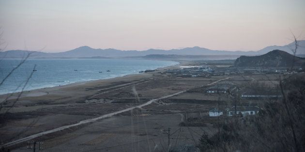 This photo taken on November 21, 2017 shows a general view of the bay between Chongjin and Orang on North Korea's northeast coast. / AFP PHOTO / Ed JONES (Photo credit should read ED JONES/AFP/Getty Images)