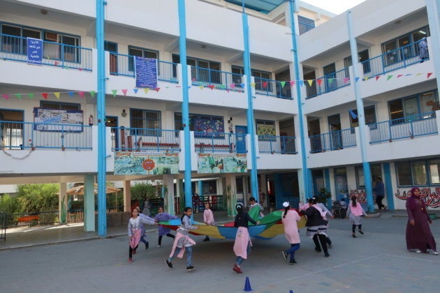 ハンユニスにあるUNRWA 女子中学校