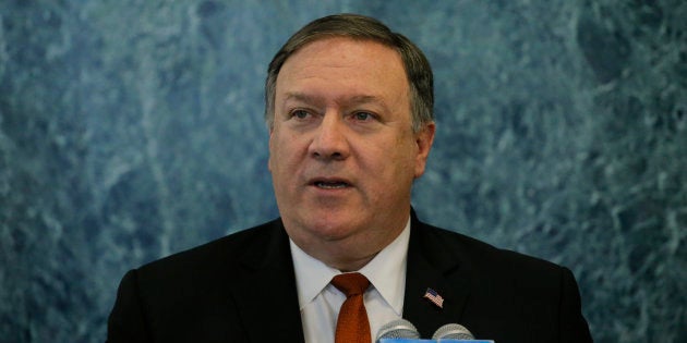 NEW YORK, NY - JULY 20: US Secretary of State Mike Pompeo speaks to members of the media at the U.N. headquarters on July 20, 2018 in New York City. Pompeo met with the UN Security Council for a briefing on the North Korea Summit. (Photo by Kena Betancur/Getty Images)