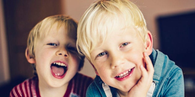 Two happy smiling little boys