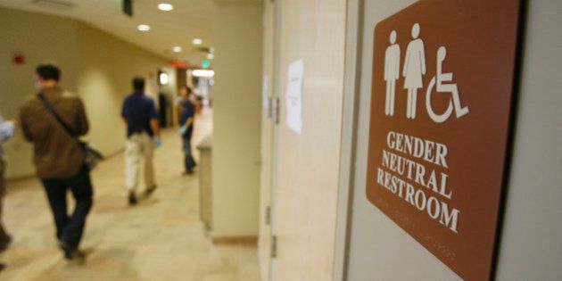 **ADVANCE FOR SUNDAY AUG. 26**A sign marks the entrance to a gender neutral restroom at the University of Vermont in Burlington, Vt., Thursday, Aug. 23, 2007. (AP Photo/Toby Talbot)