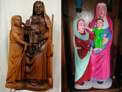 15世紀の貴重な聖母子像、たばこ屋の女性がケバケバのピンクに「修復