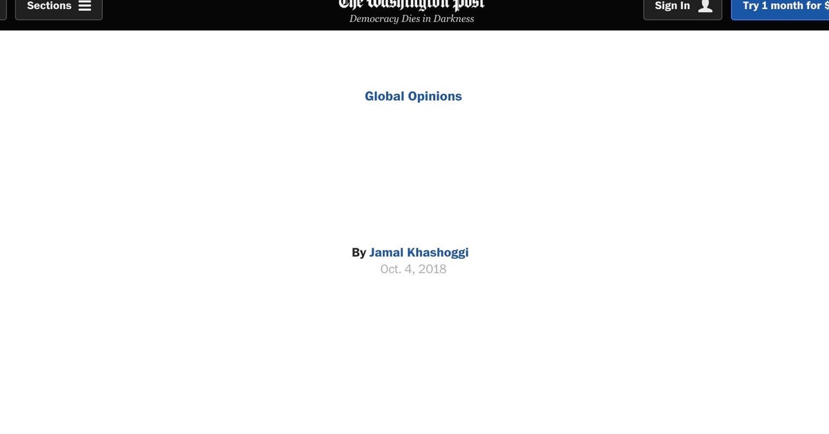 ワシントン ポストは 白紙のコラム を掲載した サウジ記者の失踪めぐり 無言の抗議 ハフポスト