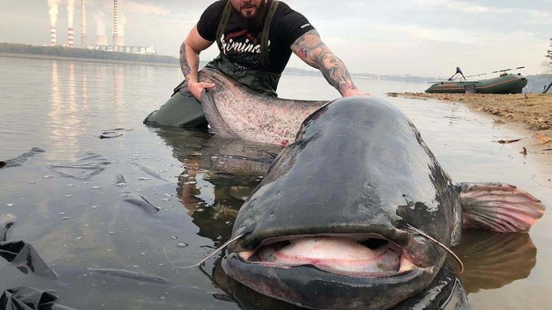 巨大ナマズを釣り上げたぞ なんと重さ100キロ以上 ポーランドの男性 国内新記録では ハフポスト