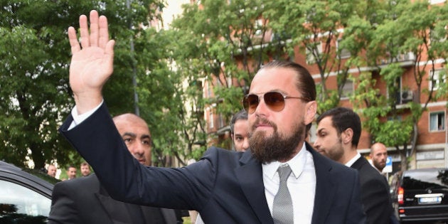 MILAN, ITALY - APRIL 30: Leonardo DiCaprio attends the Giorgio Armani 40th Anniversary Silos Opening And Cocktail Reception on April 30, 2015 in Milan, Italy. (Photo by Jacopo Raule/Getty Images for Giorgio Armani)