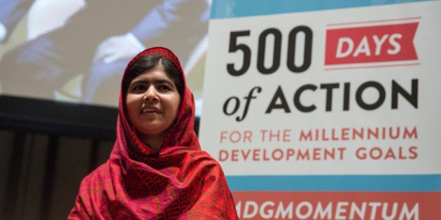 NEW YORK, NY - AUGUST 18: Malala Yousafzai, an education and women's rights activist, attends a conference on the United Nation's (UN) Millenium Development Goals on August 18, 2014 in New York City. Malala also met with UN Secretary General Ban Ki-Moon. (Photo by Andrew Burton/Getty Images)