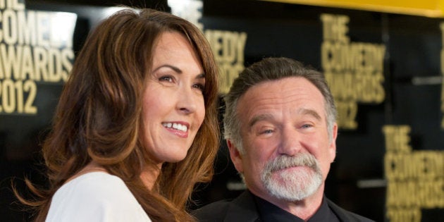 NEW YORK, NY - APRIL 28: Susan Schneider (L) and comedian Robin Williams attend The Comedy Awards 2012 at Hammerstein Ballroom on April 28, 2012 in New York City. (Photo by Gilbert Carrasquillo/FilmMagic)