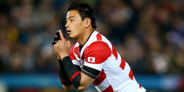 GLOUCESTER, ENGLAND - OCTOBER 11: Ayumu Goromaru of Japan prepares to kick during the 2015 Rugby World Cup Pool B match between USA and Japan at Kingsholm Stadium on October 11, 2015 in Gloucester, United Kingdom. (Photo by Clive Rose/Getty Images)