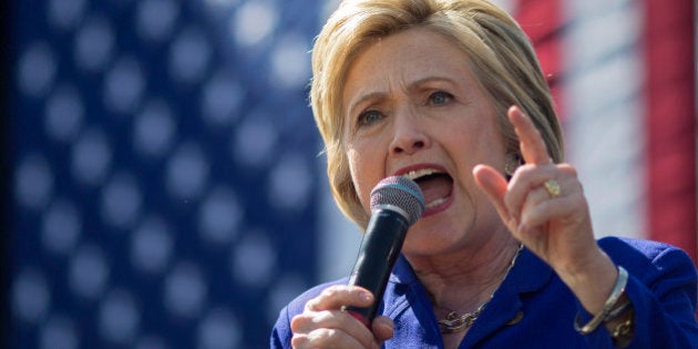 LOS ANGELES, CA - JUNE 06: Democratic presidential candidate Hillary Clinton speaks at the South Los...