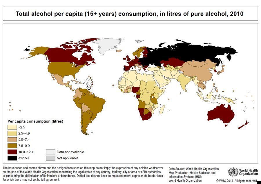 「酒飲みの国」が一目でわかるインフォグラフィック