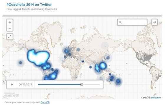 Twitter社 世界最大級の野外フェス コーチェラ フェスティバル のリアルタイム ツイートが信じられない速度で広がる世界地図を公開 ハフポスト