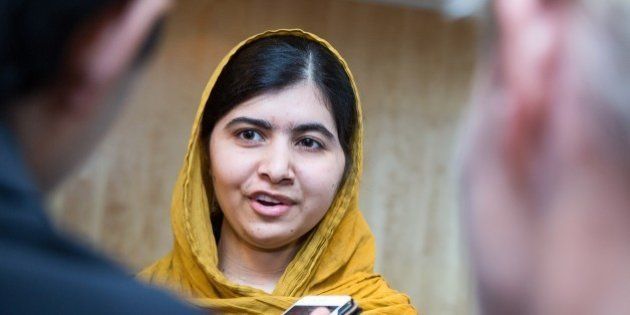 Nobel Peace Prize Laureate Malala Yousafzai talks to journalists during the Oslo Summit on Education for Development in Oslo, Norway, on July 6, 2015. AFP PHOTO / NTB SCANPIX / AUDUN BRAASTAD +++ NORWAY OUT (Photo credit should read Audun Braastad/AFP/Getty Images)
