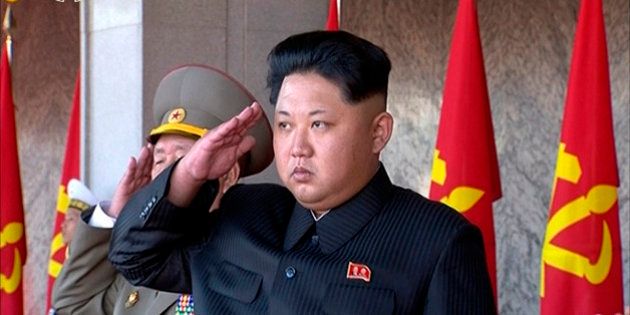 In this image made from video, North Korean leader Kim Jong Un salutes during the ceremony to mark the 70th anniversary of the country's ruling party in Pyongyang, Saturday, Oct. 10, 2015. North Korean leader Kim Jong Un declared Saturday that his country was ready to stand up to any threat posed by the United States as he spoke at a lavish military parade to mark the 70th anniversary of the North's ruling party and trumpet his third-generation leadership. (KRT via AP Video) TV OUT, NORTH KOREA OUT