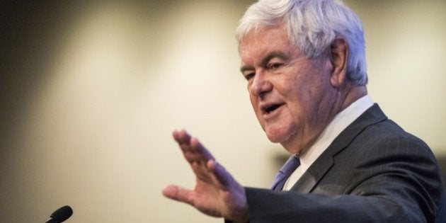 WASHINGTON, USA - DECEMBER 13: Former Speaker of the House Newt Gingrich speaks on 'The Principles of Trumpism' at the Heritage Foundation in Washington, USA on December 13, 2016. (Photo by Samuel Corum/Anadolu Agency/Getty Images)