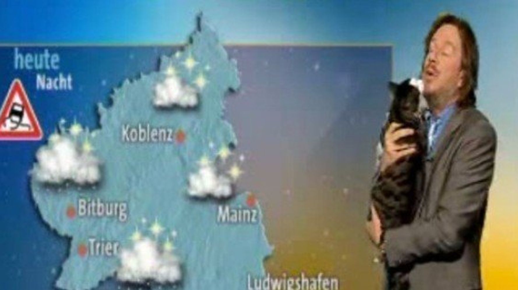 天気予報放送中に猫が乱入 視聴者の視線を釘付けにする ハフポスト Life