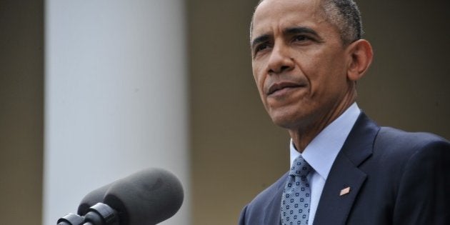 US President Barack Obama makes a statement at the White House in Washington, DC, on April 2, 2015 after a deal was reached on Iran's nuclear program. Iran and world powers agreed on the framework of a potentially historic deal aimed at curbing Tehran's nuclear drive after marathon talks in Switzerland.AFP PHOTO/NICHOLAS KAMM (Photo credit should read NICHOLAS KAMM/AFP/Getty Images)